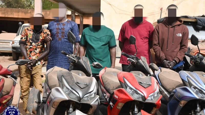 Ouagadougou : Cinq (05) présumés braqueurs mis aux arrêts par la Police Nationale