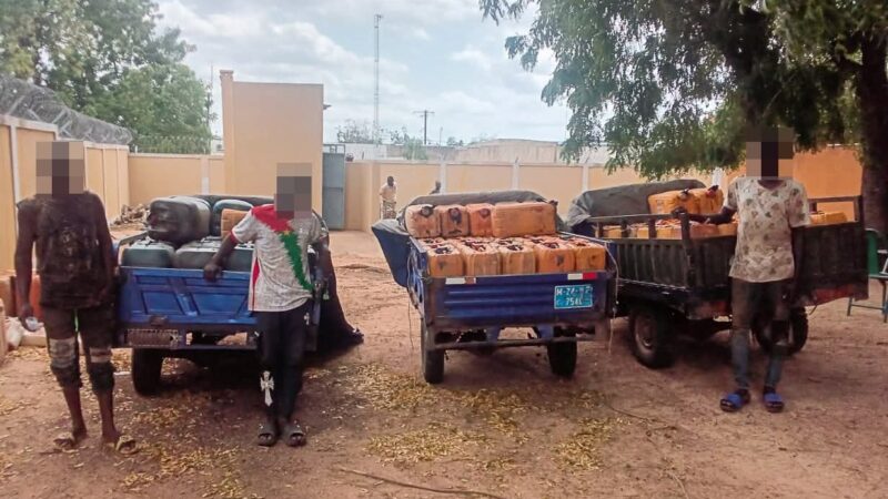 Trafic illicite de carburant : La Police Nationale saisit 2.785 litres de carburant à Pô.