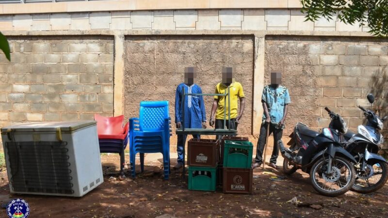 Ouagadougou :Trois (03) malfrats mis aux arrêts par la Police Nationale