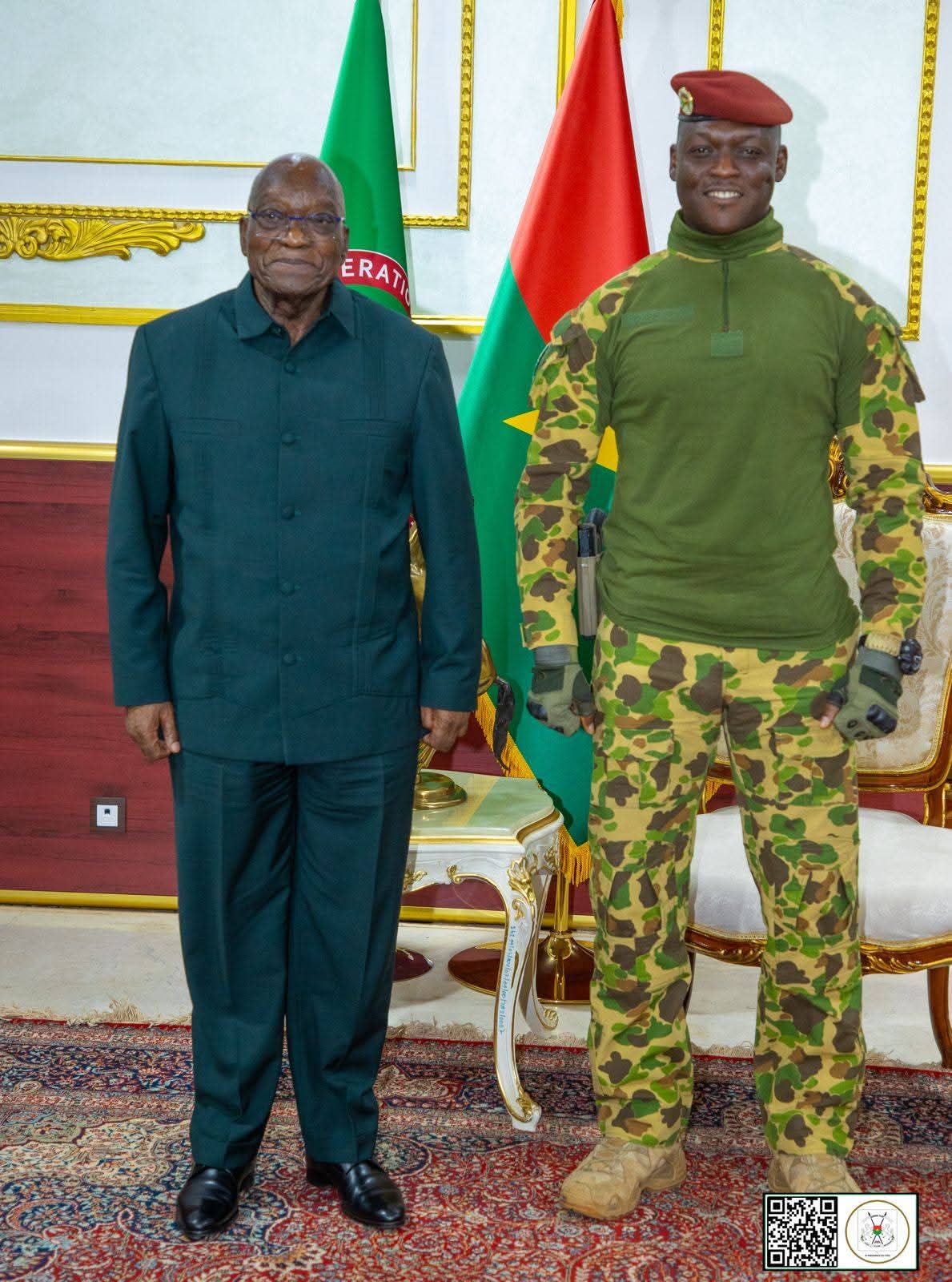 AUDIENCE DU PRÉSIDENT DU FASO:Échanges autour de la libération réelle de l’Afrique avec l’ancien Président sud-africain Jacob ZUMA 