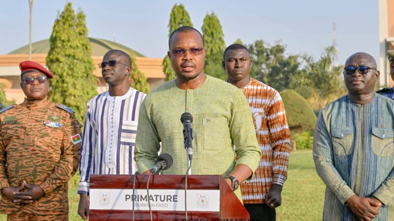 Burkina Faso :Le Premier ministre réaffirme son engagement à servir la nation